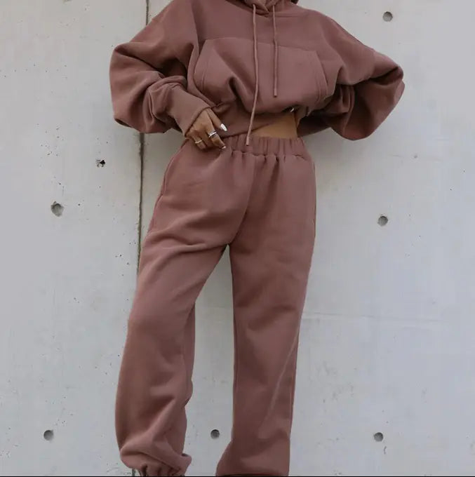 Warm Hoodie and Pants Set